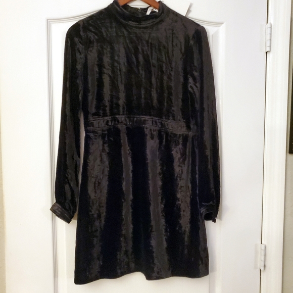 A.L.C. black velvet long sleeve dress 8 NWT - Picture 3 of 6